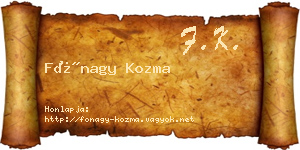 Fónagy Kozma névjegykártya